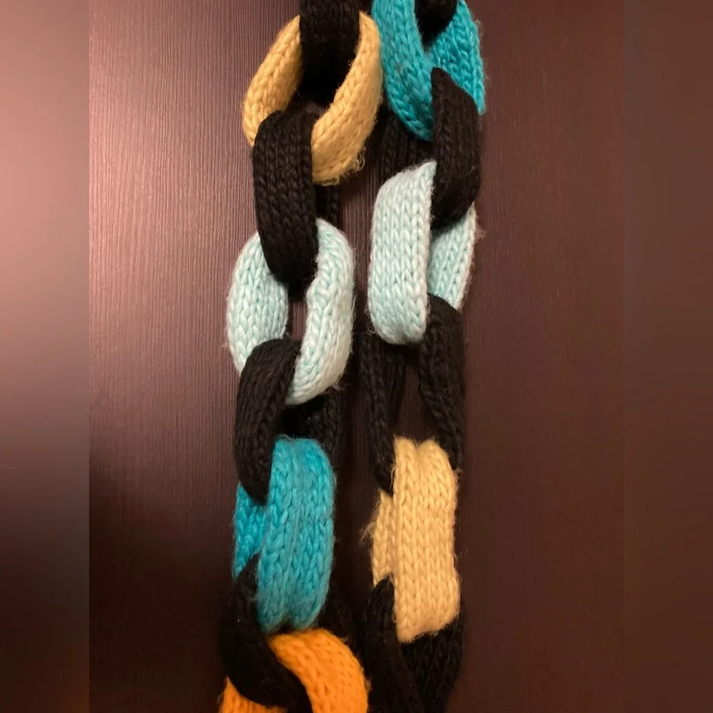 Little Miss Matched Colorful Chunky Knit Loop Chain Link Infinity Scarf 42” - Picture 11 of 11